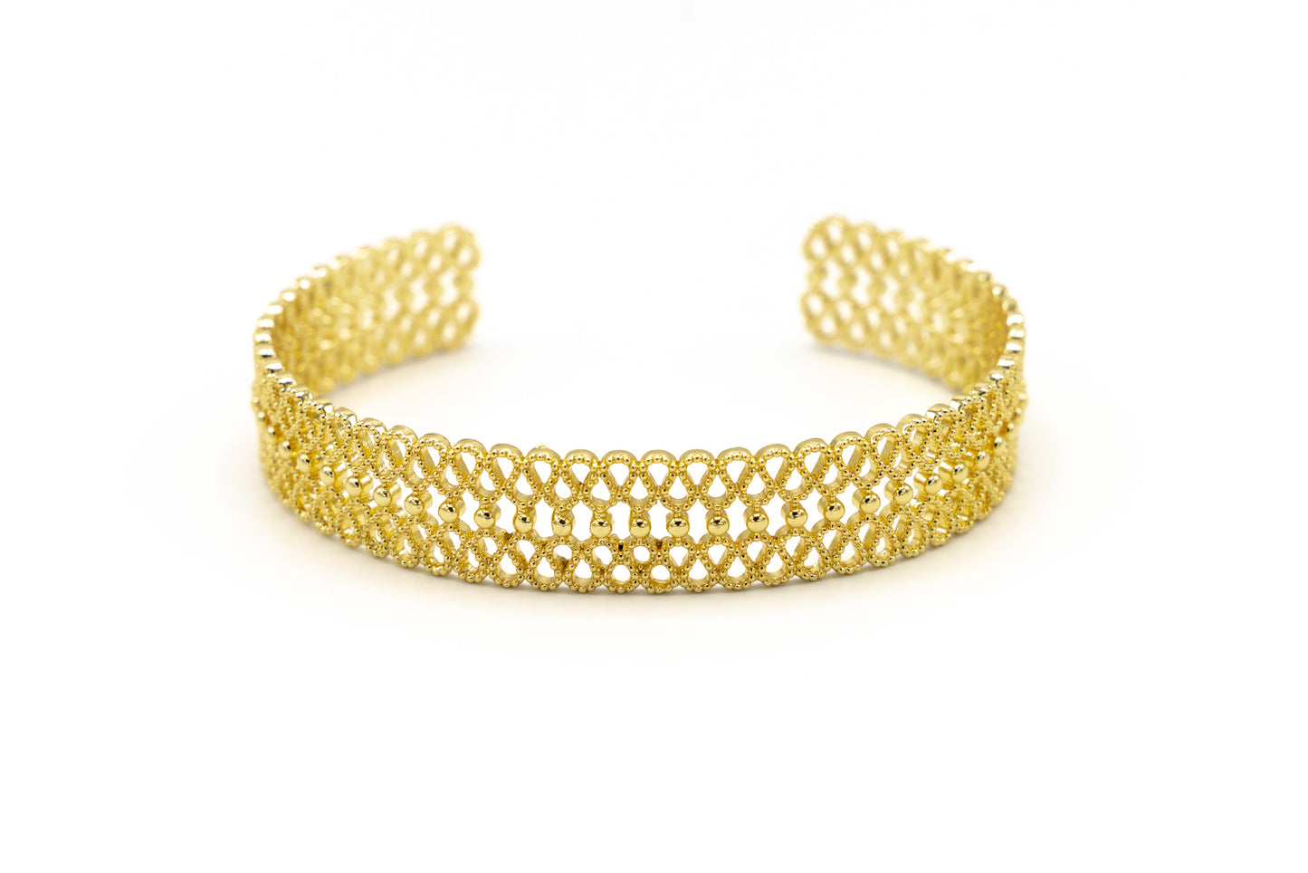 BRACCIALE OTTONE RICAMO TONDINI CENTRALI JU1405