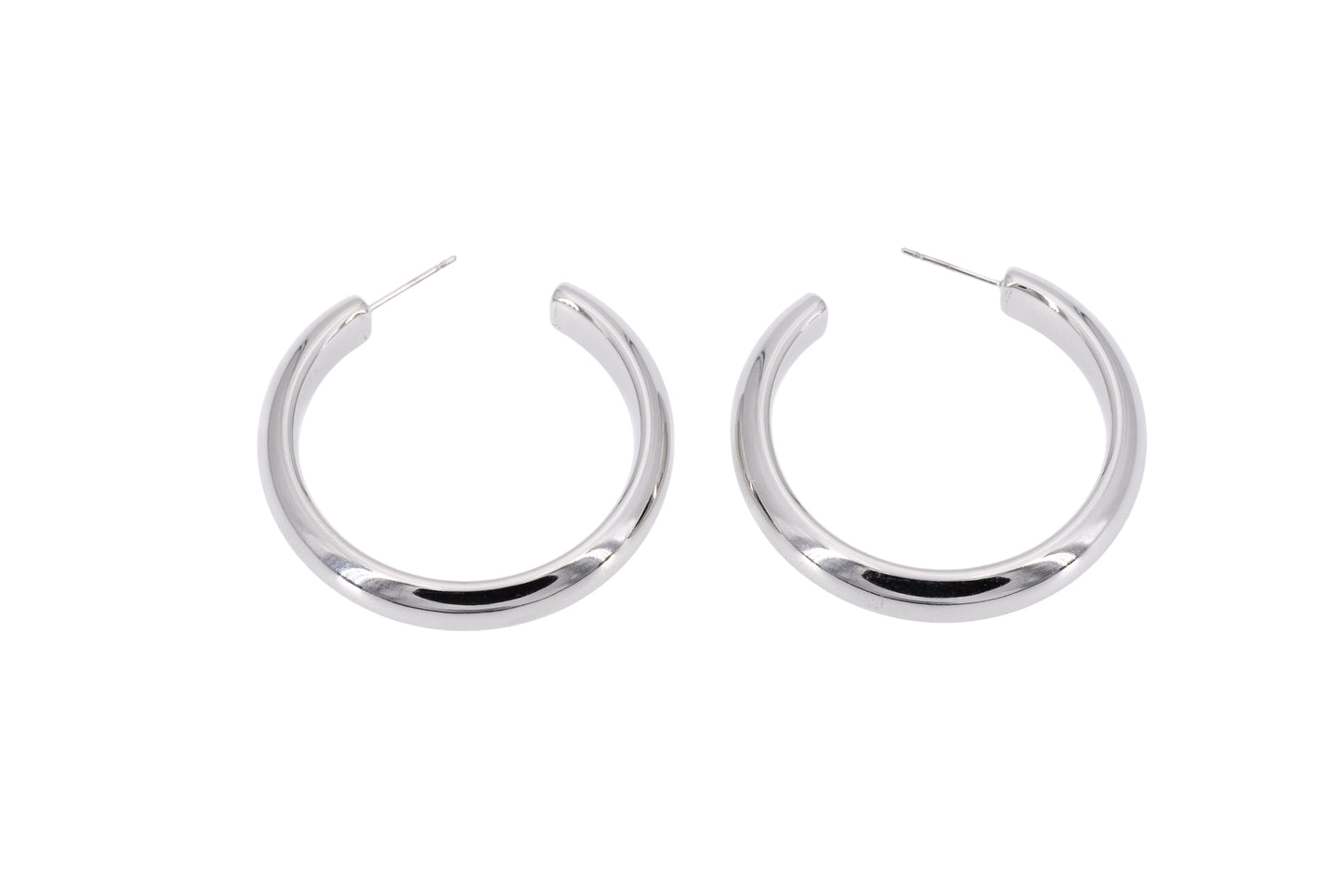 ORECCHINI ACCIAIO SEMICERCHIO BOMBATO 39MM LA14R