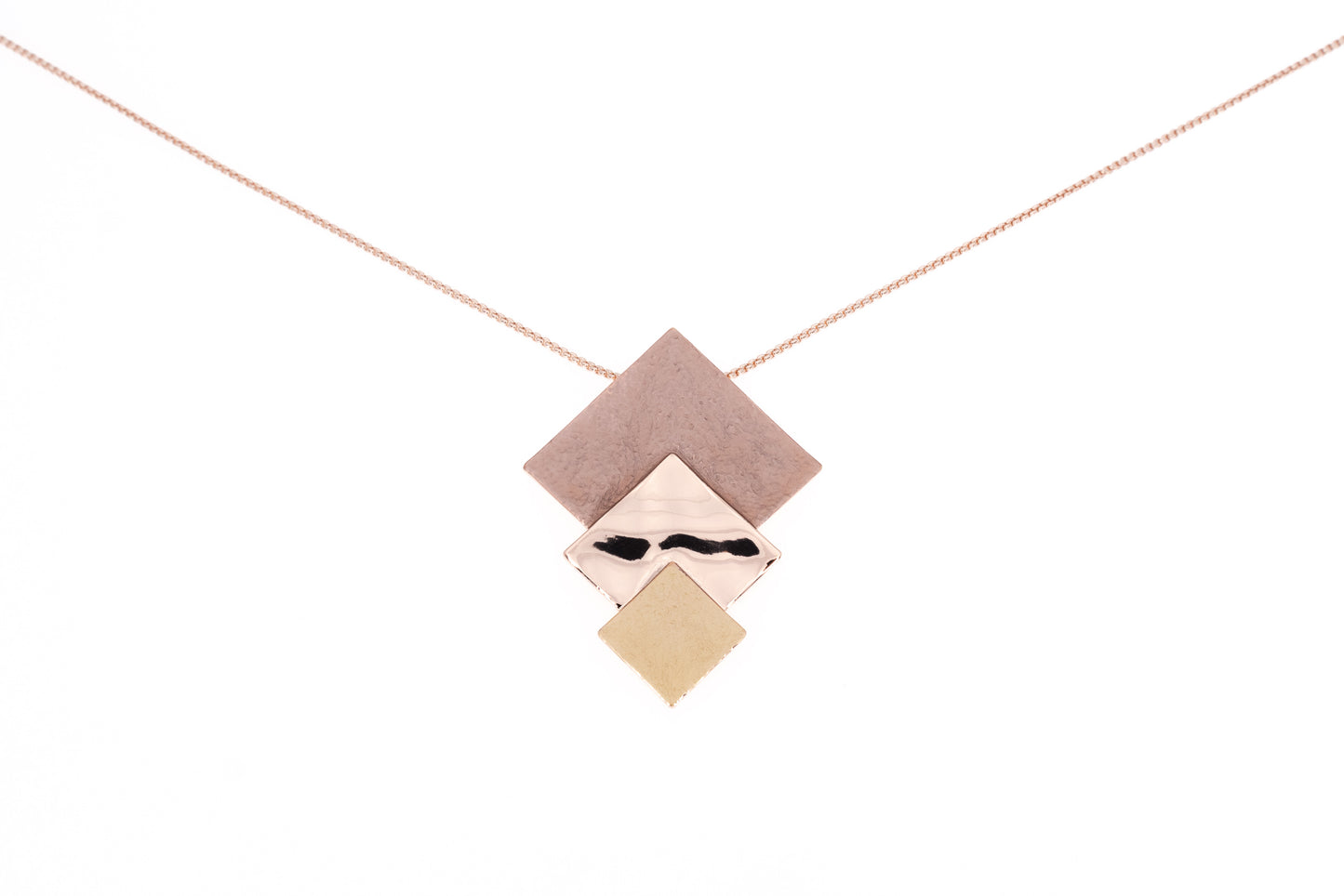 COLLANA CATENA LUNGA ZAMA TRE ROMBI SOVRAPPOSTI QE3668