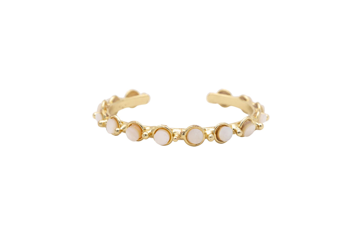 BRACCIALE OTTONE MULTI PIETRE MADREPERLA SH517