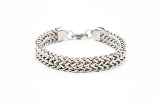 BRACCIALE UOMO CATENA ACCIAIO SPESSA 10MM MIS:21 CM CON MOSCHETTONE       IM75