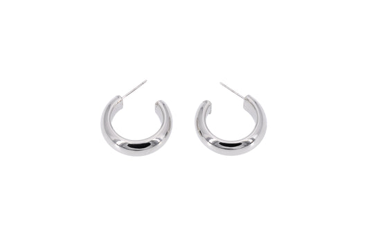 ORECCHINI ACCIAIO SEMICERCHIO BOMBATO 20MM       LA13R