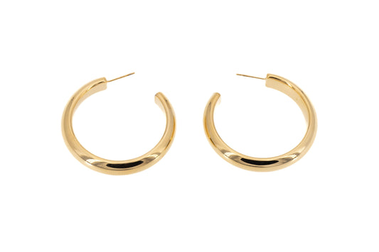 ORECCHINI ACCIAIO SEMICERCHIO BOMBATO 39MM       LA14O