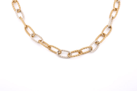 COLLANA LUNGA ALLUMINIO CATENA BICOLOR SATINATA     WA820